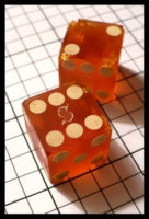 Dice : Dice - Casino Dice - S Logo possible Sands Amber Frosted with White S - SK Collection buy Nov 2010